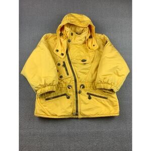 Emmegi Women's‎ S Yellow Vintage Jacket With Hood Emblem And Patch